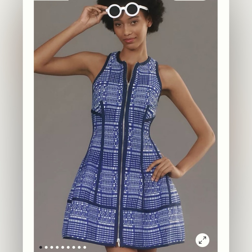 Blue Anthropologie Sculpted Minidress